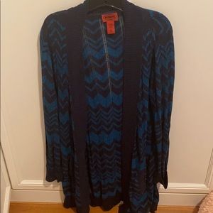 Missoni for Target Blue Chevron open cardigan XL